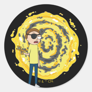 Sticker Rond RICK ET MORTY™   Portail Evil Morty