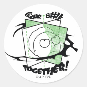 Sticker Rond RICK ET MORTY™   Prenez votre S# ! t Together !