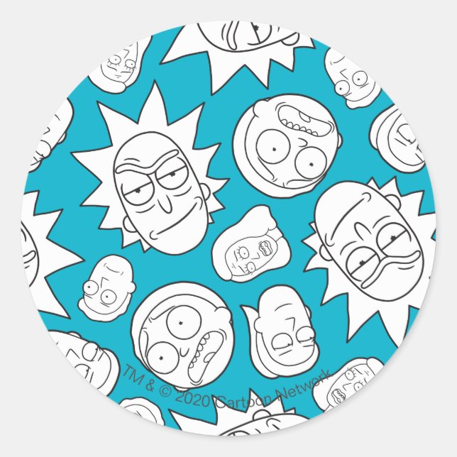 Sticker Rond RICK ET MORTY™ | Smith Family Head (Devant)