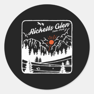 Sticker Rond Ricketts Glen State Park Pennsylvania Modern Pn