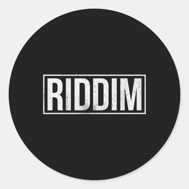 Sticker Rond Riddim Dubstep Edm Headbanger Bass Rave Festival (Devant)
