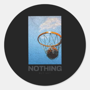 Sticker Rond Rien D'Autre Que Net Basketball Minimaliste Hoop S