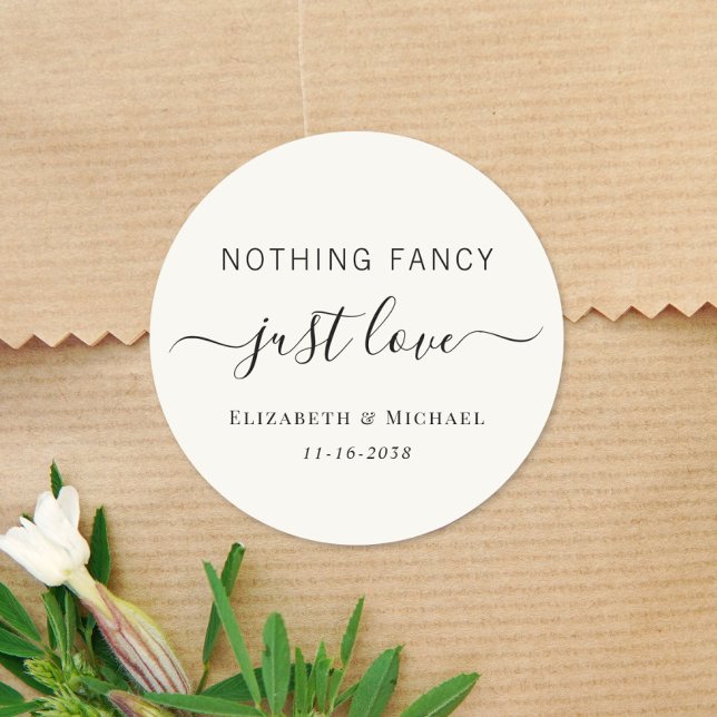 Sticker Rond Rien de fantaisie Just Love Mariage (Créateur téléchargé)