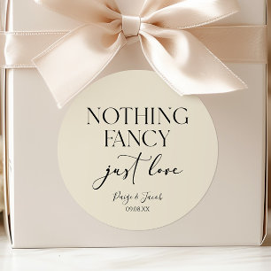 Sticker Rond Rien de Fantastique Juste Amour Minimaliste Mariag