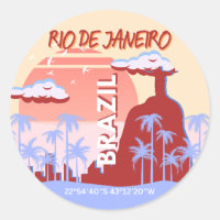 Rio de Janeiro Brésil Travel Art Retro Poster