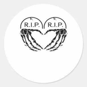 Sticker Rond Rip, Conception En Forme De Coeur Faite De Gravest