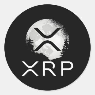 Sticker Rond Ripple Coin Xrp livre Lune Cryptodevise Bull Ma