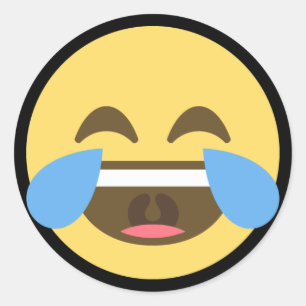 Sticker Rond Rire et pleurer Emoji