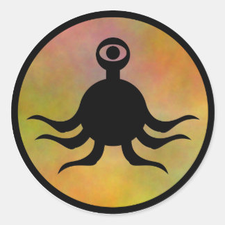 Sticker Rond Risque de monstre du tentacle