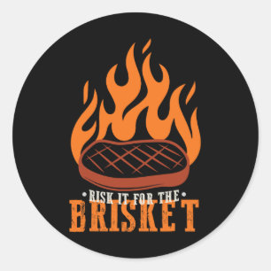 Sticker Rond Risque Drôle Pour Le Brisket Grilling Bbq