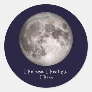 Sticker Rond Rituel de la pleine lune Je libère Je me réaligné