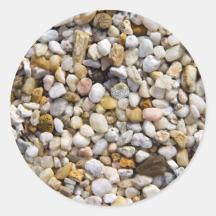 Sticker Rond River Pebbles Rocks en Brown, gris et blanc