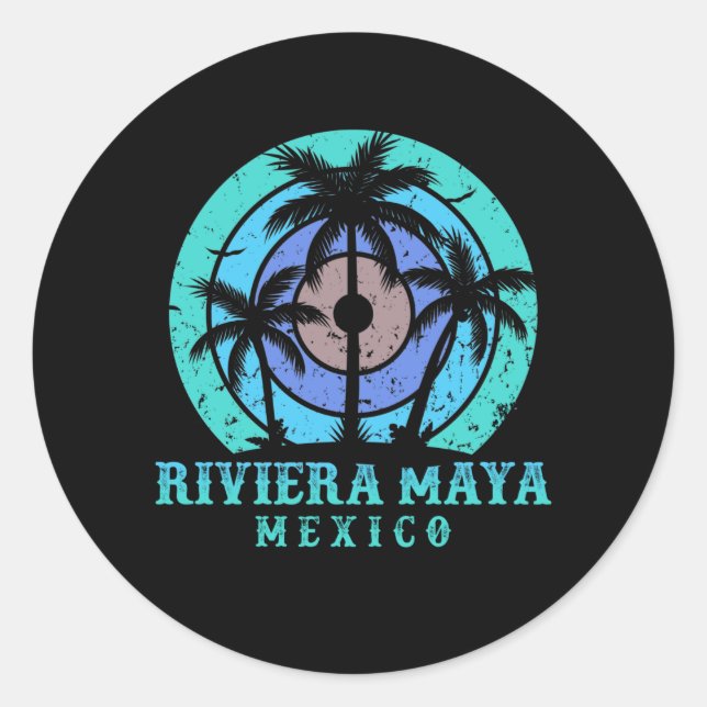Sticker Rond Riviera Maya Mexique (Devant)