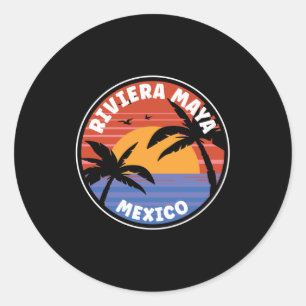 Sticker Rond Riviera Maya Mexique Sunrise