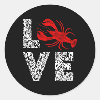 Sticker Rond Rivière Cajun Crawfish Écherolis Crawfish Boites d