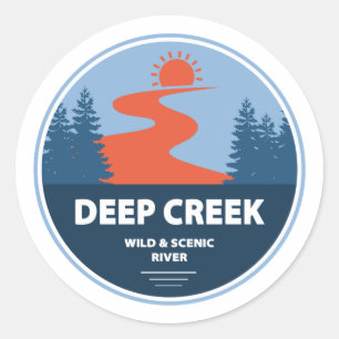Sticker Rond Rivière Pittoresque Et Sauvage De Deep Creek Idaho