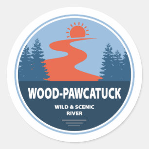 Sticker Rond Rivière Pittoresque Et Sauvage Du Bois De Pawcatuc