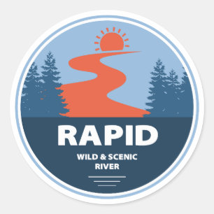 Sticker Rond Rivière Pittoresque Et Sauvage Rapide Idaho