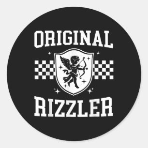 Sticker Rond Rizzler Valentines Day - Coeurs mèmes mèmes Sigma
