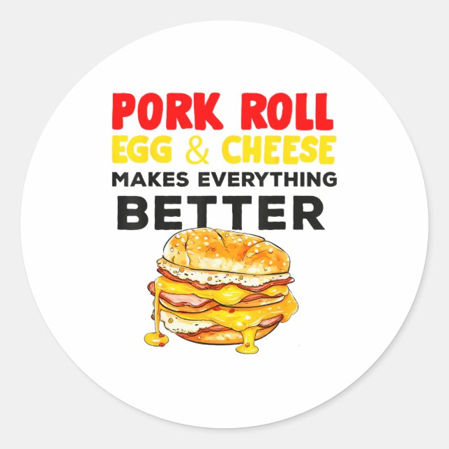 Sticker Rond Rk Roll Egg And Cheese New Jersey Pride Nj Foodie  (Devant)