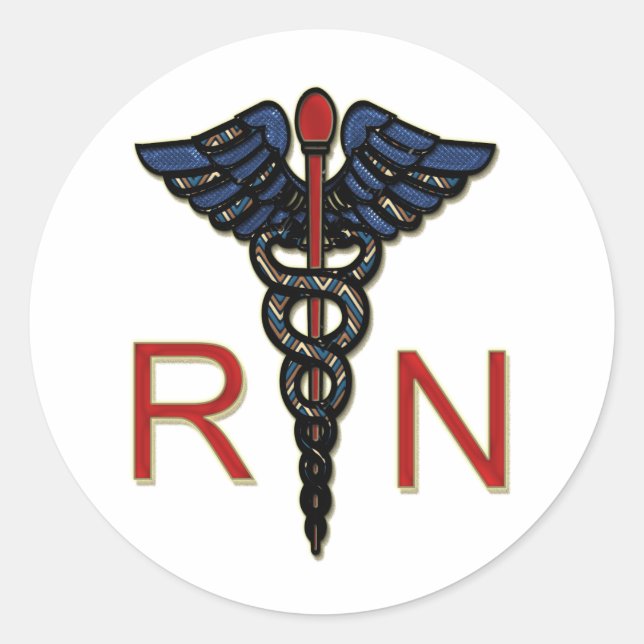 Sticker Rond RN Avec Caduceus (Devant)