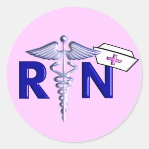 Sticker Rond RN (Infirmière inscrite) Cadeaux de style Embossé