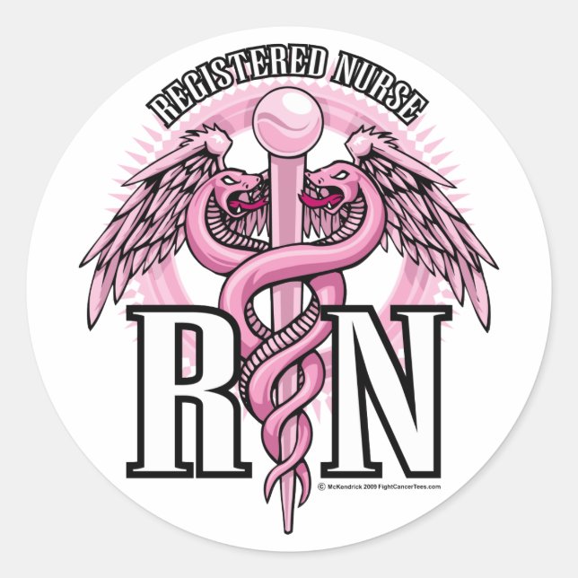 Sticker Rond RN Pink Caduceus (Devant)