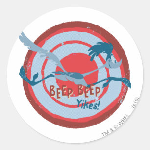 Sticker Rond ROAD RUNNER™ BEEP BEEP!™ Yikes!