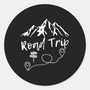 Sticker Rond Road Trip 2025 Family Vacation Matching Group Squa