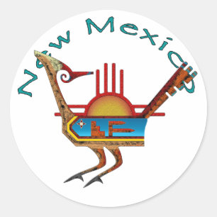 Sticker Rond Roadrunner - Nouveau-Mexique