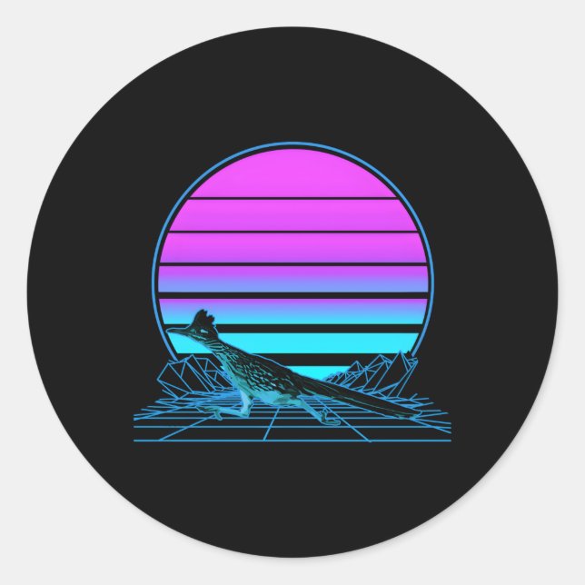 Sticker Rond Roadrunner Pastel Goth Vaporwave (Devant)
