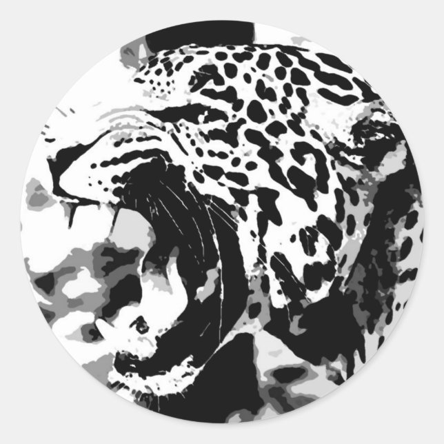 Sticker Rond Roaring Jaguar (Devant)