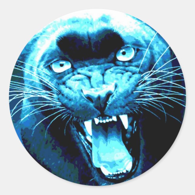 Sticker Rond Roaring Jaguar (Devant)