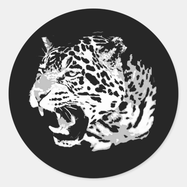 Sticker Rond Roaring Jaguar (Devant)