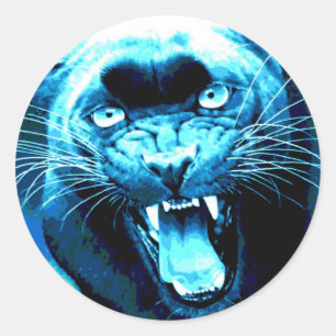 Sticker Rond Roaring Jaguar