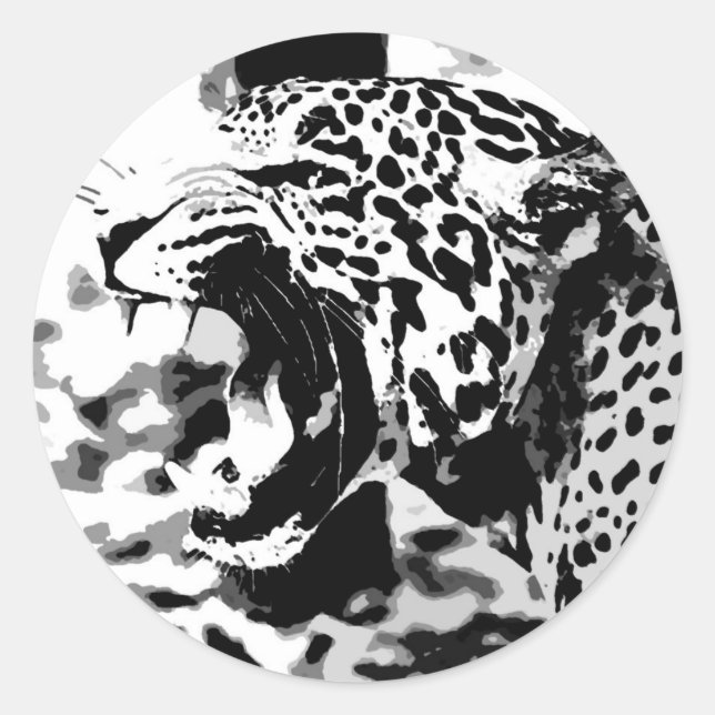 Sticker Rond Roaring Jaguar (Devant)