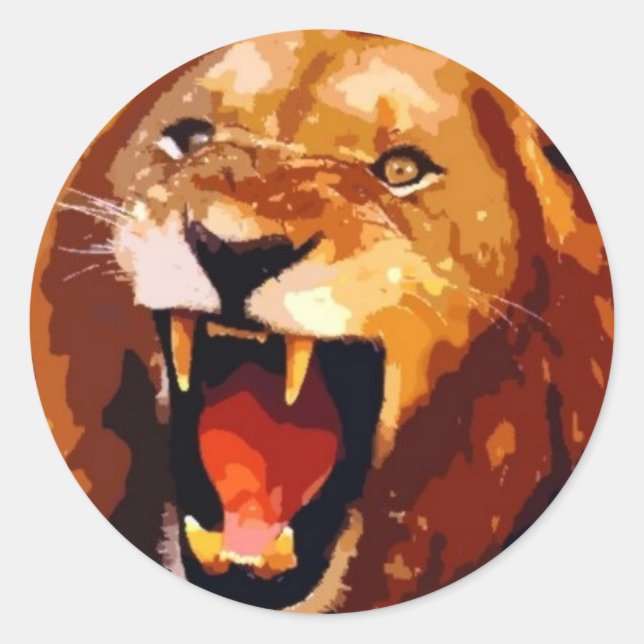 Sticker Rond Roaring Lion (Devant)