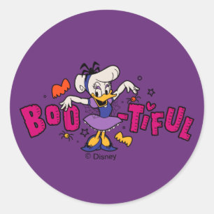 Sticker Rond Robe Boo-tiful Daisy Canard Halloween