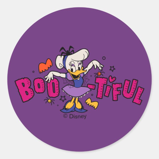 Sticker Rond Robe Boo-tiful Daisy Canard Halloween (Devant)