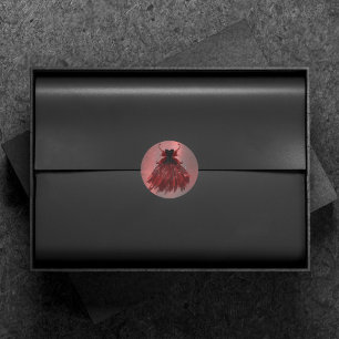 Sticker Rond Robe cramoisie de fée gothique Éclat rouge profo