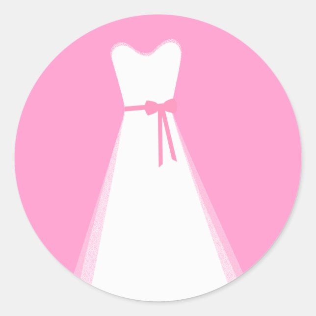 Sticker Rond Robe de mariage (Devant)