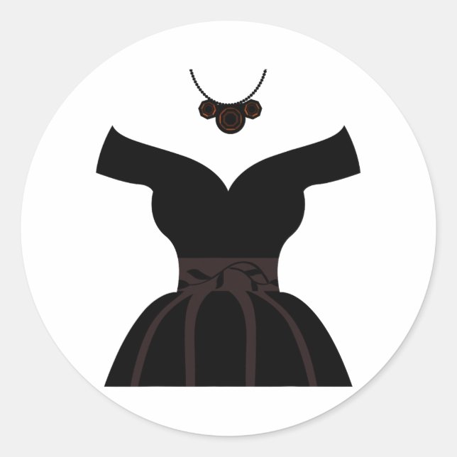 Sticker Rond Robes mariages Fêtes des mariées mignonnes Graphis (Devant)