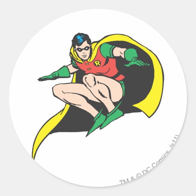 Sticker Rond Robin Crouches (Devant)