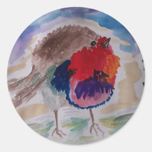 Sticker Rond Robin de Noël