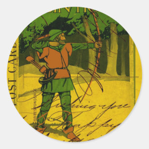 Sticker Rond Robin Hood, son tir à l'arc