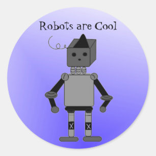 Sticker Rond Robot avec citation
