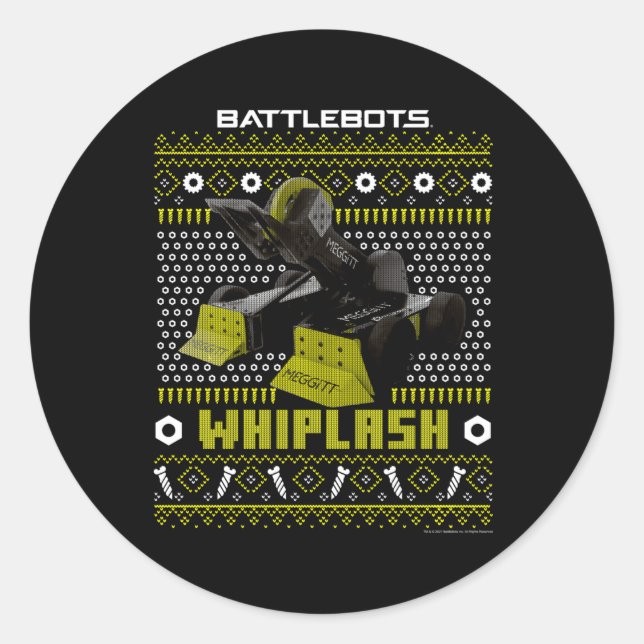 Sticker Rond Robot de combat Whiplash Vilain (Devant)