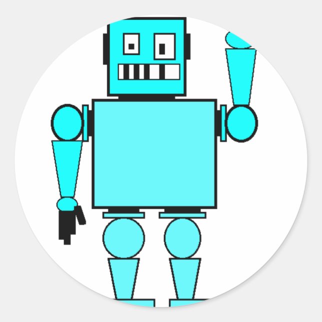 Sticker Rond robot fou (Devant)