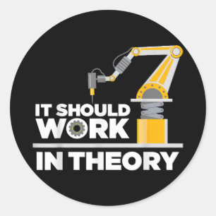 Sticker Rond Robotique Drôle Art Pour Hommes Enfants Robot Robo