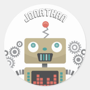 Sticker Rond Robots de jouets